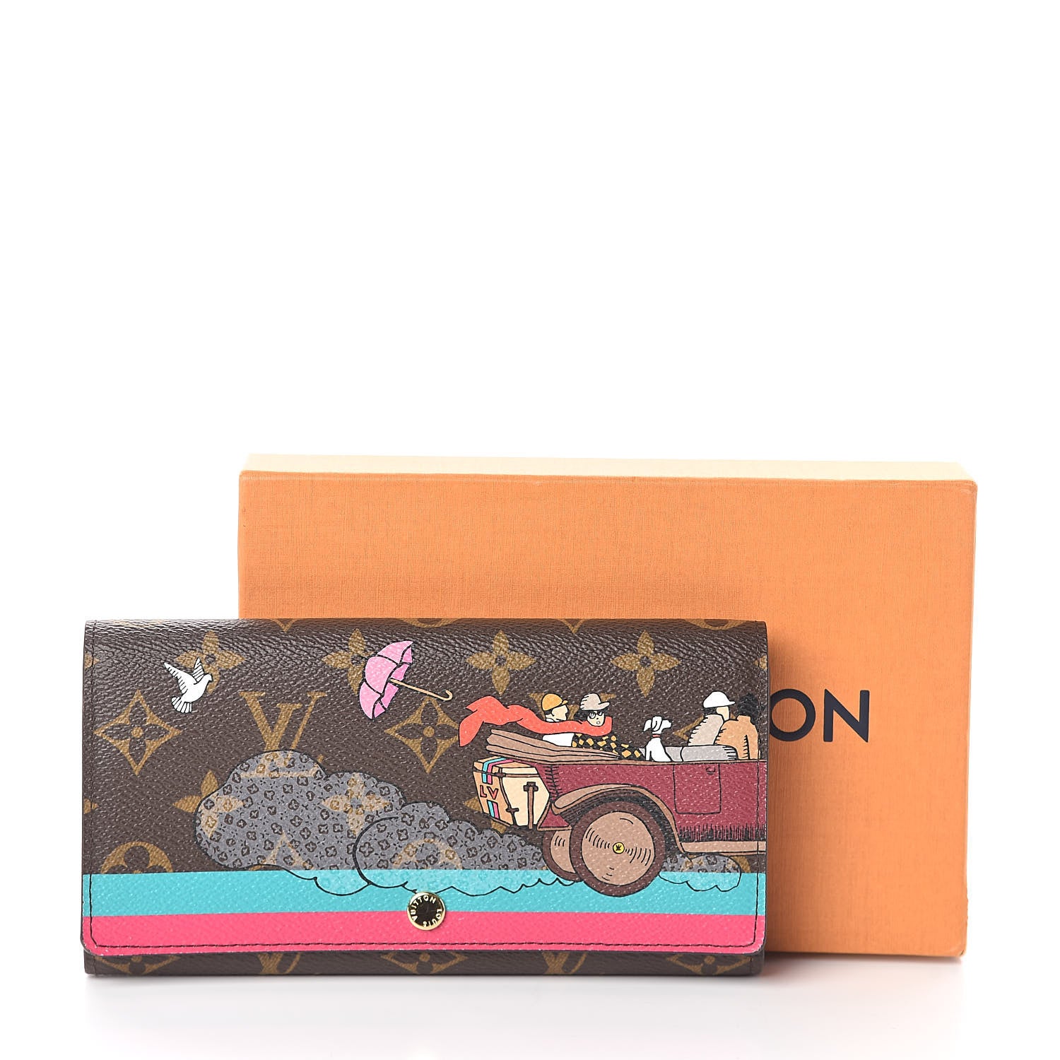Louis Vuitton Monogram 2015 Christmas Animation Sarah Wallet Hibiscus 7 of 7