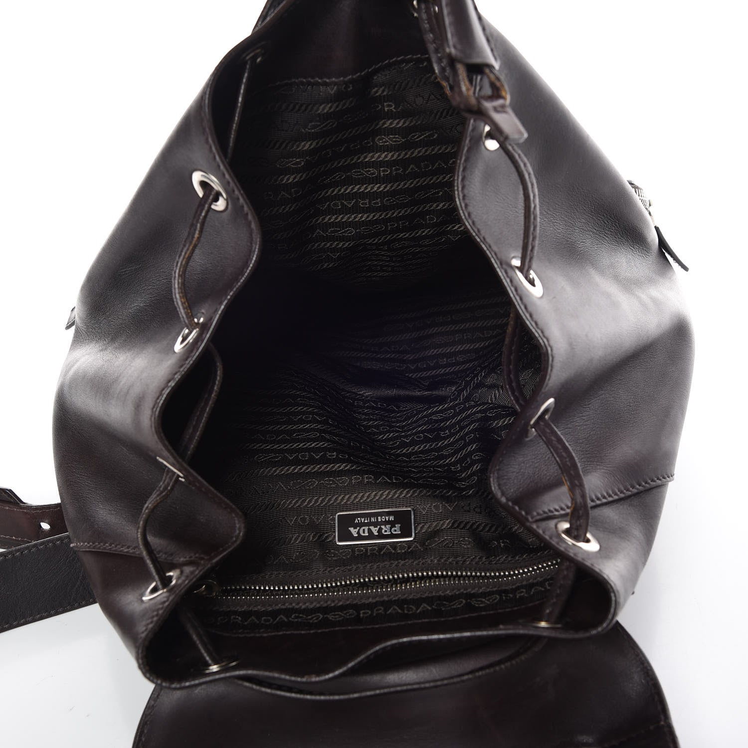 Prada Calfskin Backpack Brown 5 of 9