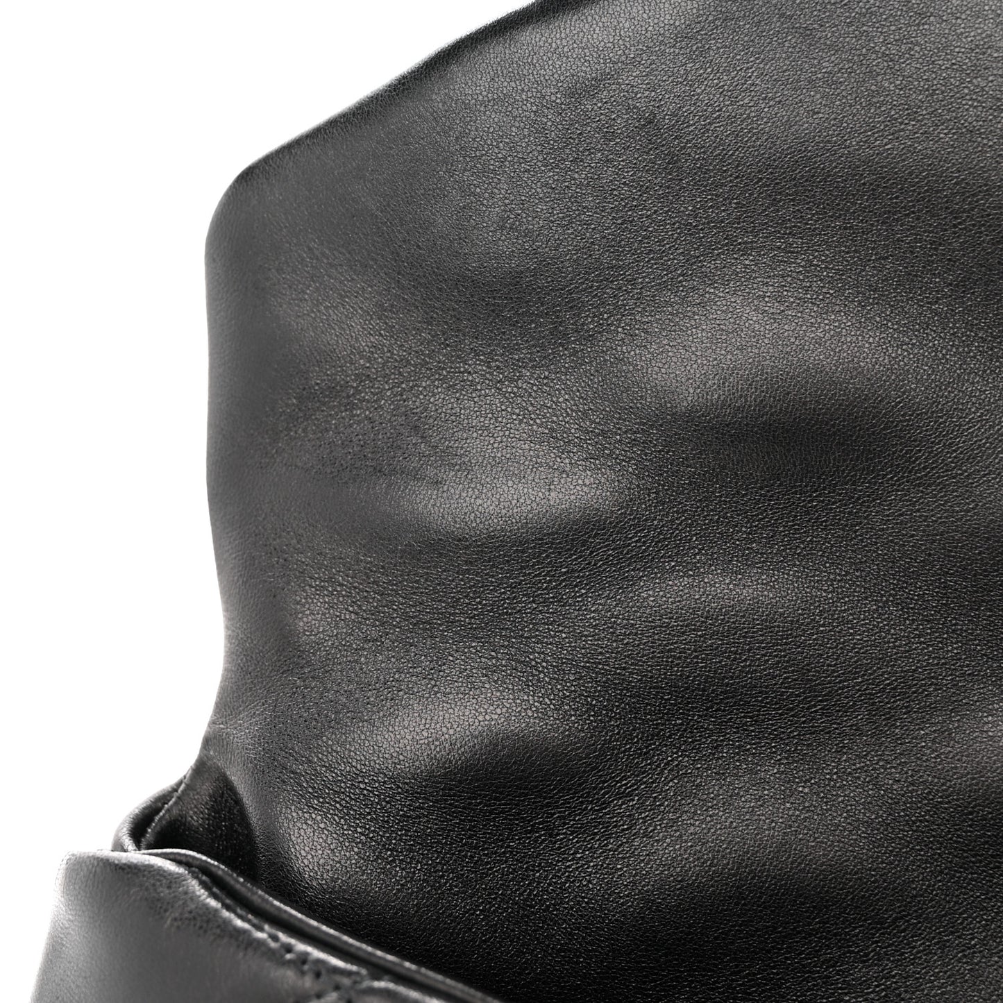Lambskin Quilted Sade Puffer Envelope Clutch Black