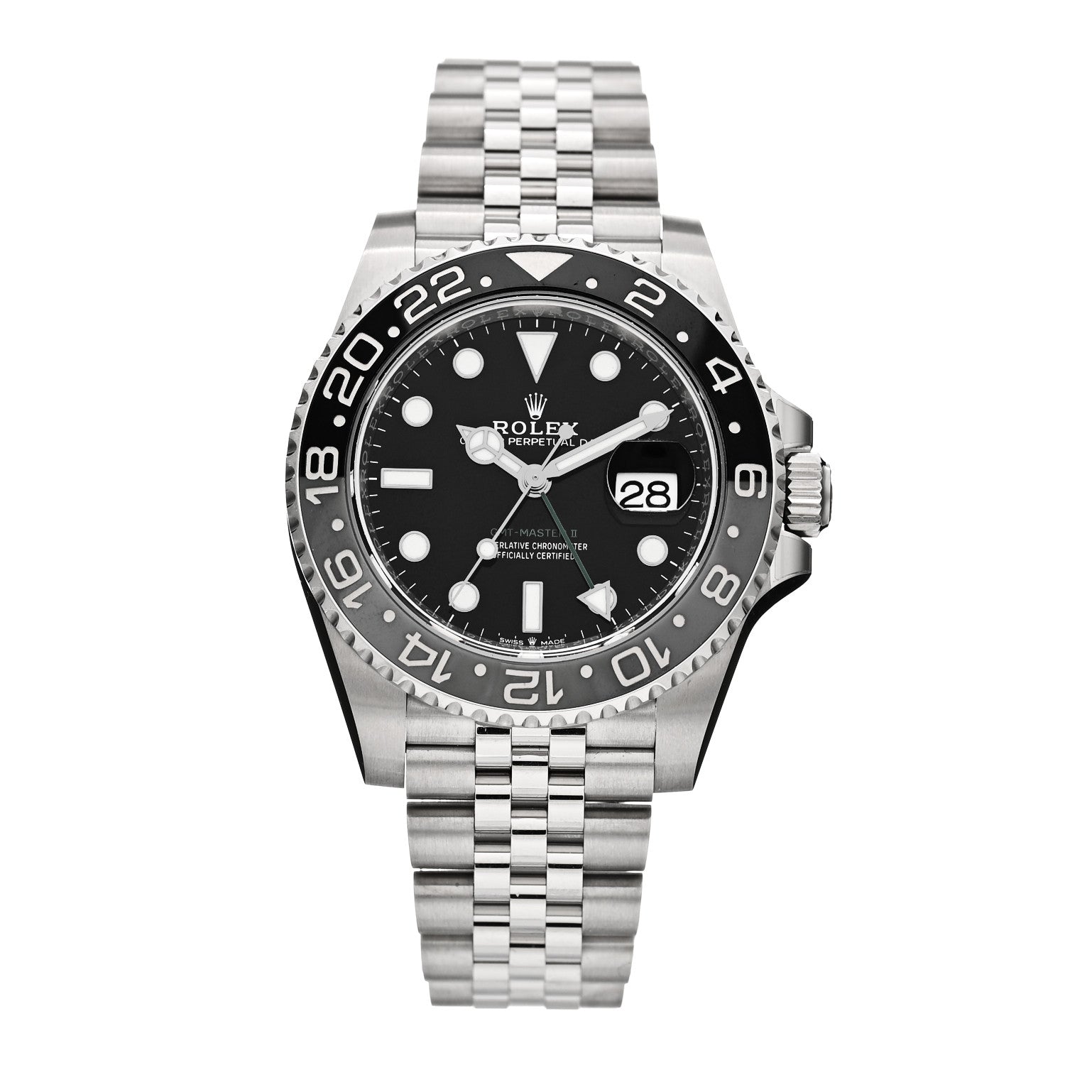 Rolex Stainless Steel 40mm Oyster Perpetual Date GMT Master II Bruce Wayne Watch Black 126710GRNR 1 of 5