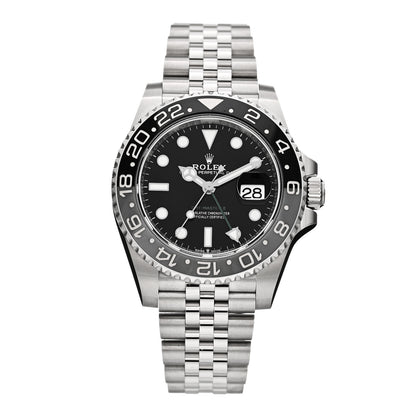 Rolex Stainless Steel 40mm Oyster Perpetual Date GMT Master II Bruce Wayne Watch Black 126710GRNR 1 of 5