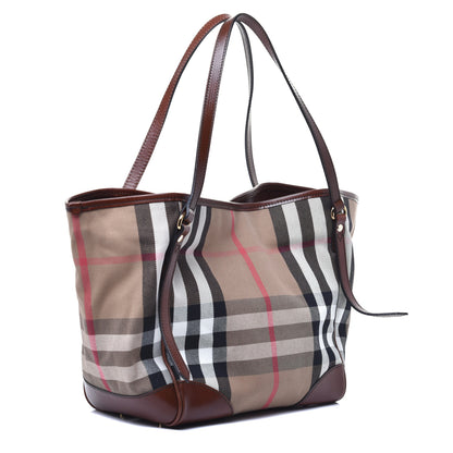 Burberry House Check Small Canterbury Tote Dark Tan 3 of 9