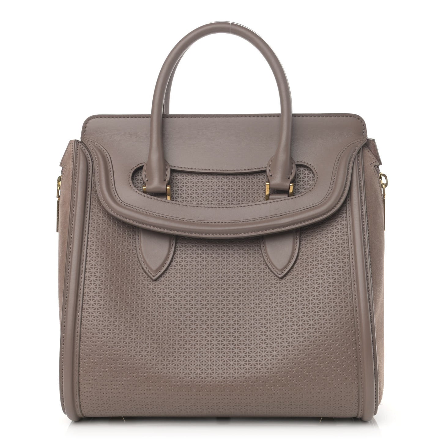 Calfskin Embossed Suede Large Heroine Tan