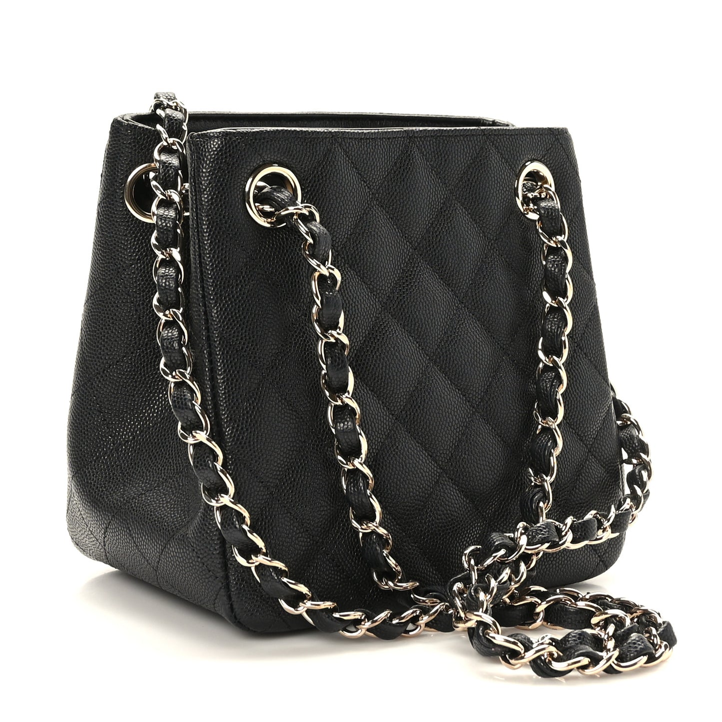 Caviar Quilted Mini Bucket Bag Black