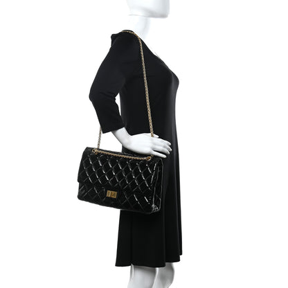 Chanel Distressed Patent Quilted 2.55 Reissue 227 Flap Black 3 of 9