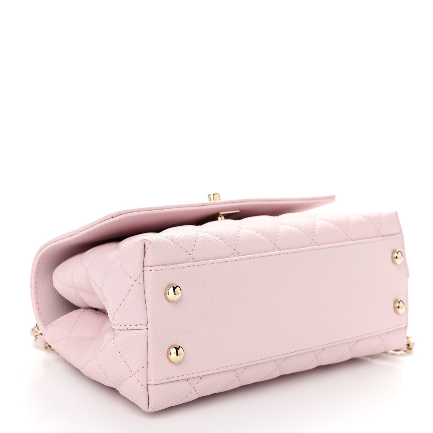 Caviar Quilted Mini Coco Handle Flap Light Pink