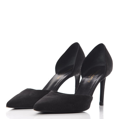 Saint Laurent Kid Scamosciato Classic Paris 80 Skinny Pumps 37.5 Black 3 of 14