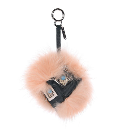 Fendi Fox Fur Calfskin Hypnoteyes Coin Purse Bag Charm Palmspring English Green 1 of 4