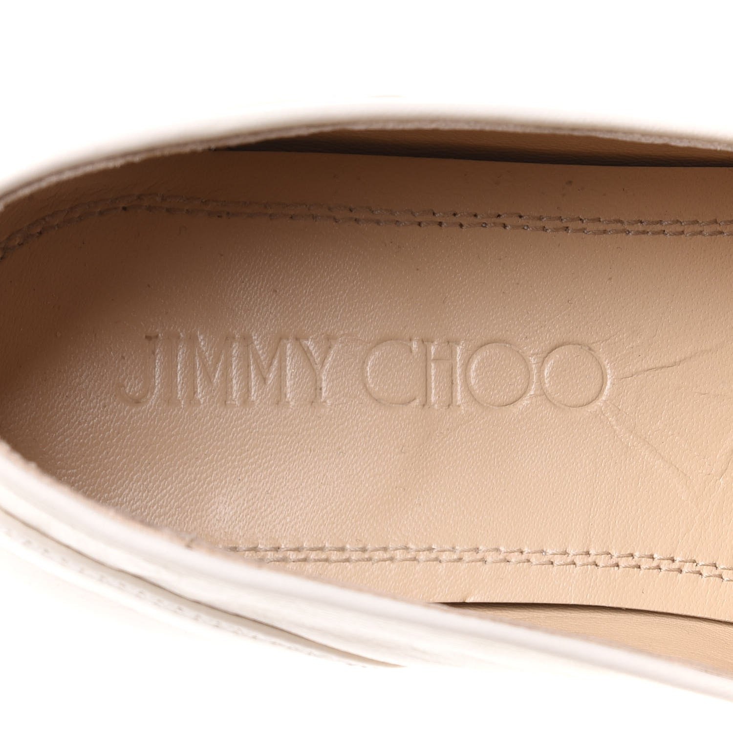 Jimmy Choo Nappa Crystal Mani Flat Loafer 39.5 Latte 7 of 12