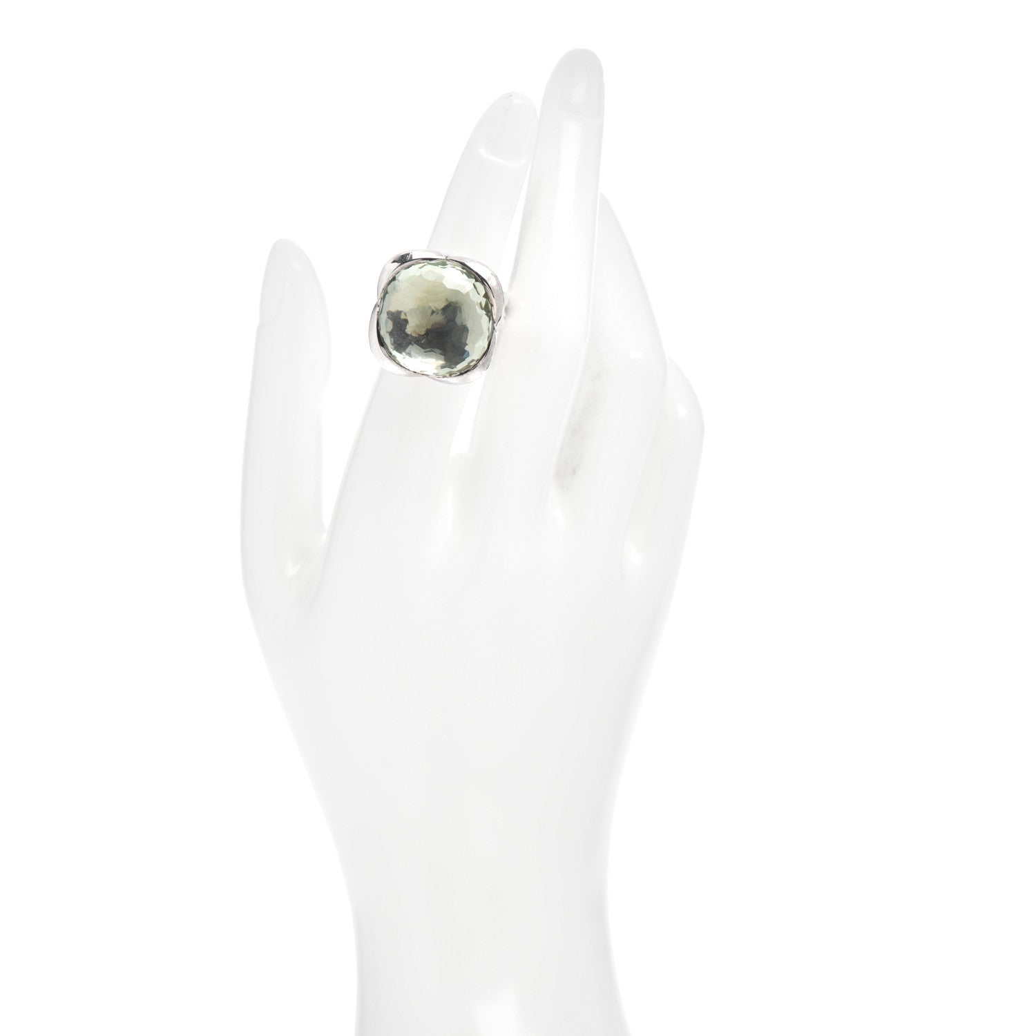 David Yurman Sterling Silver Prasiolite 20mm Continuance Ring 52 6 2 of 5