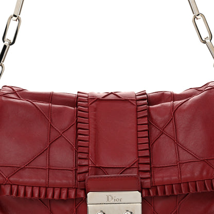 Christian Dior Lambskin Cannage Ruffle New Lock Flap Red 8 of 12