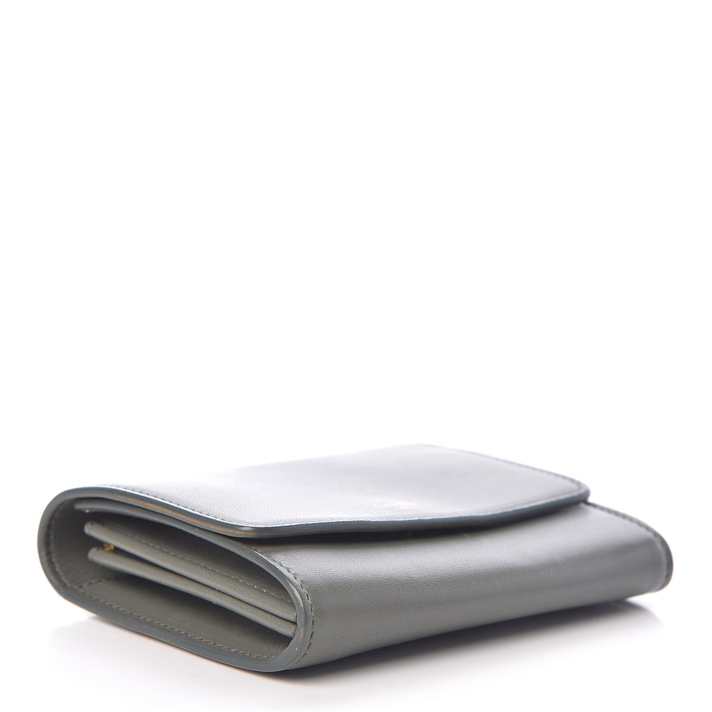 Smooth Calfskin Compact Wallet Smoke