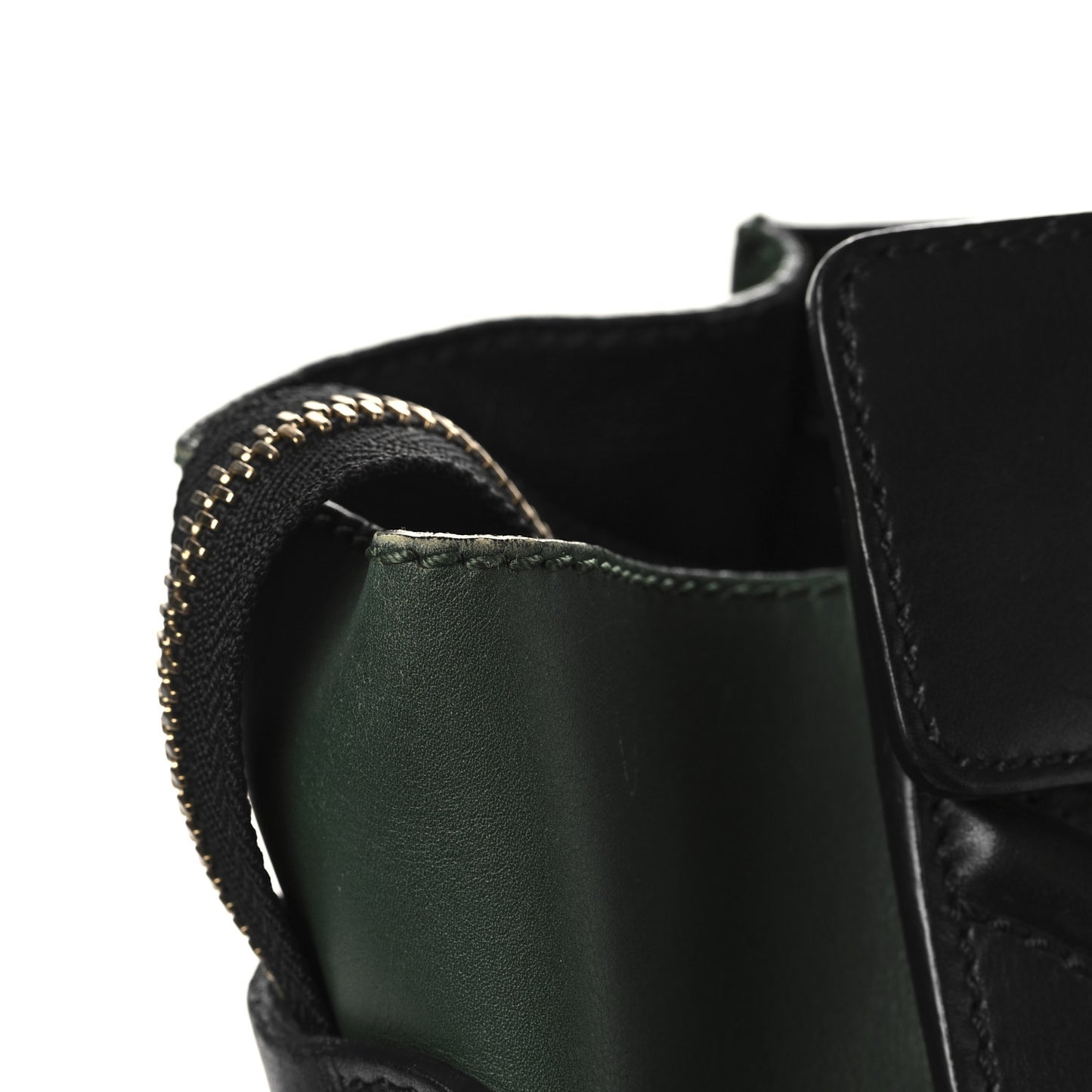 Smooth Calfskin Mini Bi-Color Luggage Forest Black