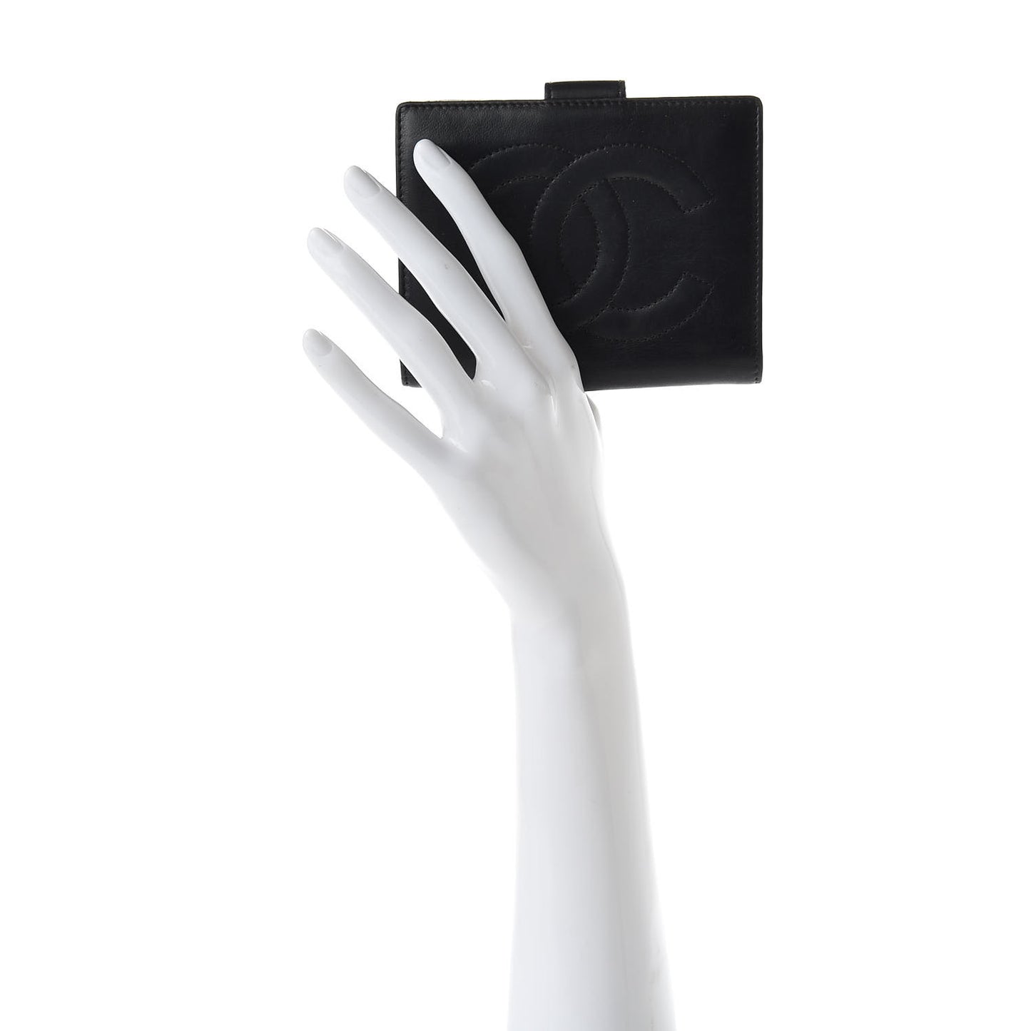 Lambskin Timeless CC Compact French Wallet Black