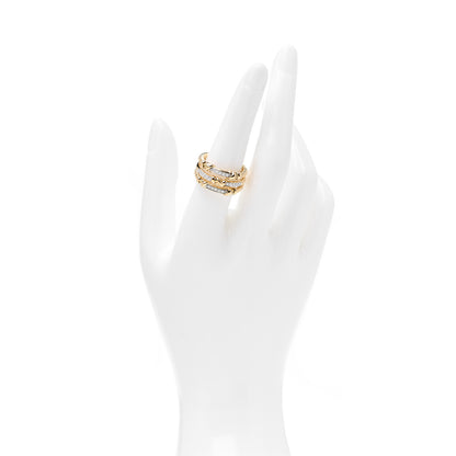 David Yurman 18K Yellow Gold Diamond Petite Helena Wrap Three Row Ring 54 6.75 2 of 5