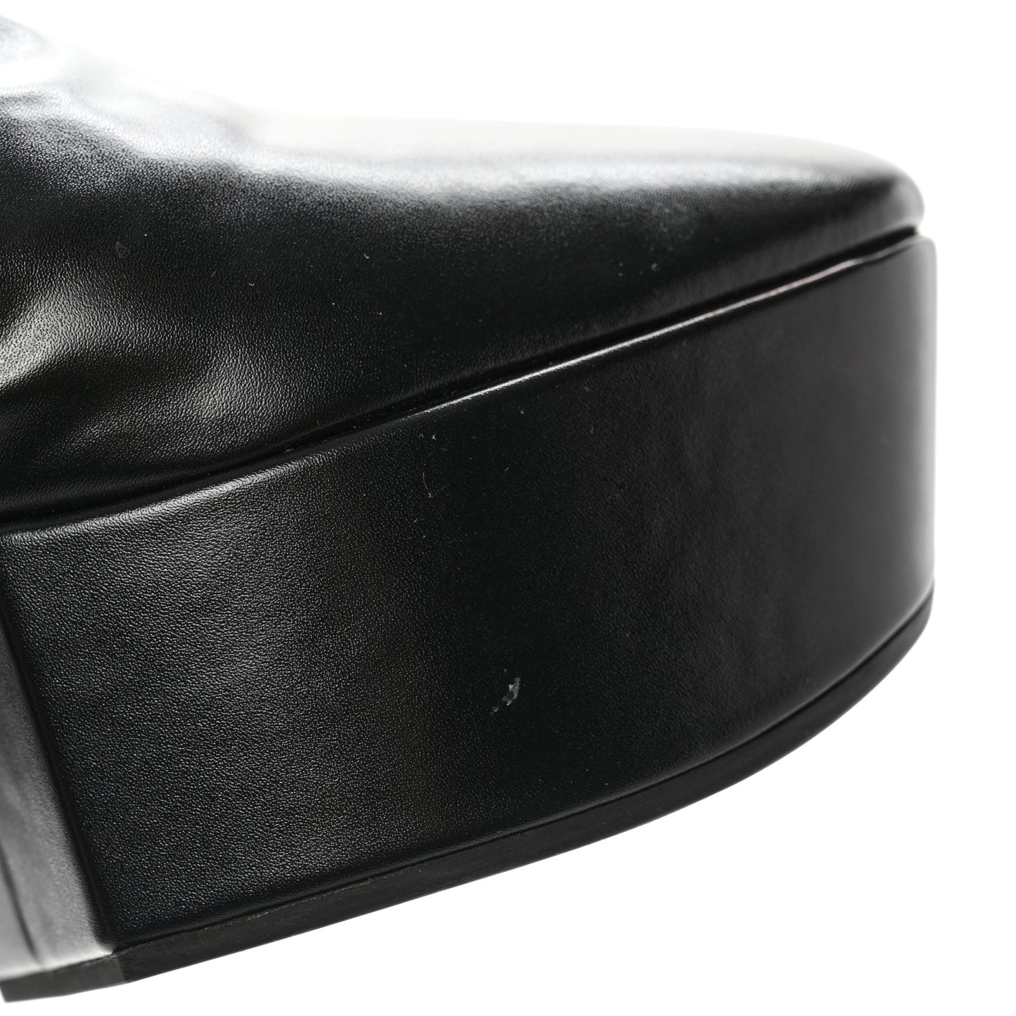 Nappa Tech Logo Over the Knee 70mm Platform Boots 38.5 Black