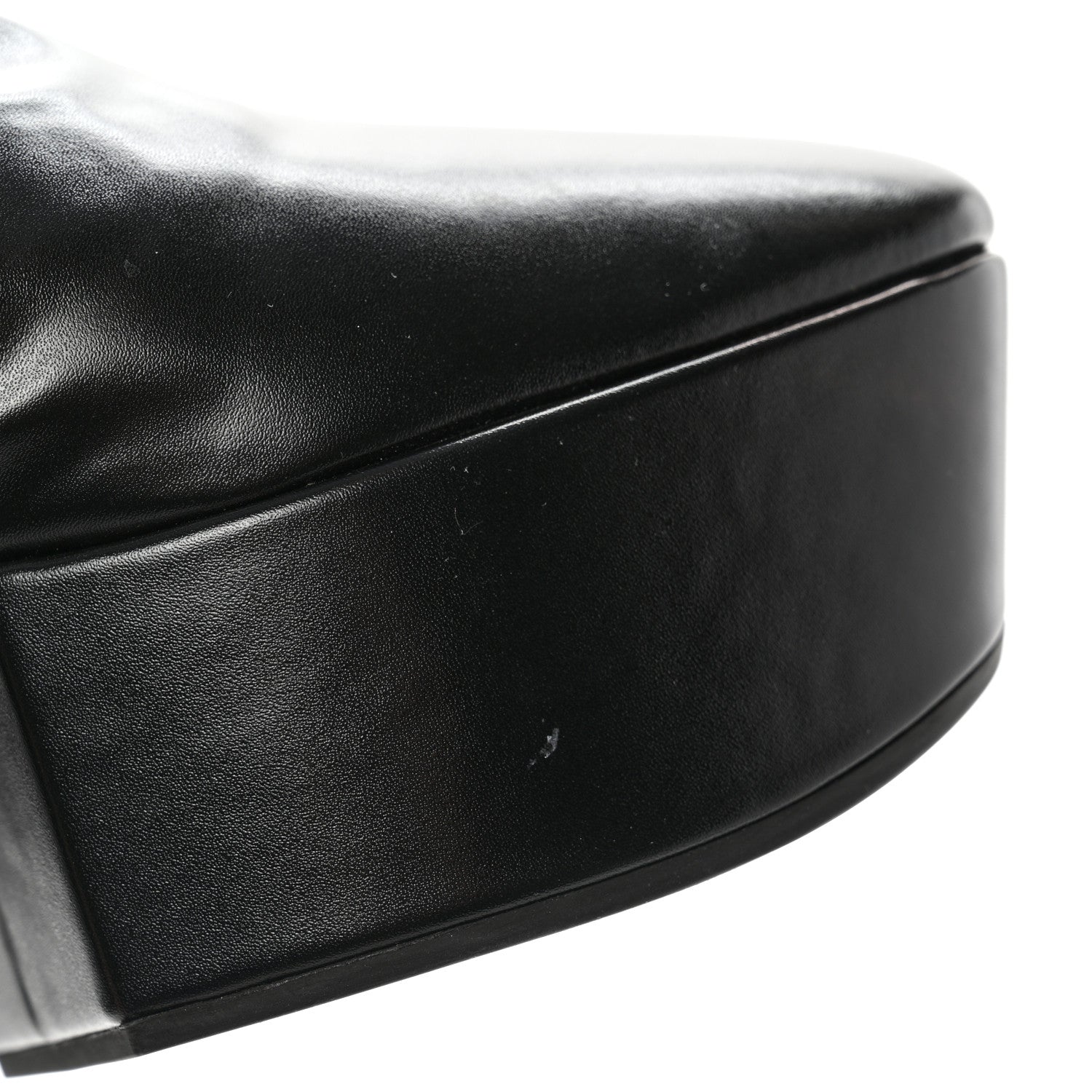 Prada Nappa Tech Logo Over the Knee 70mm Platform Boots 38.5 Black 10 of 11
