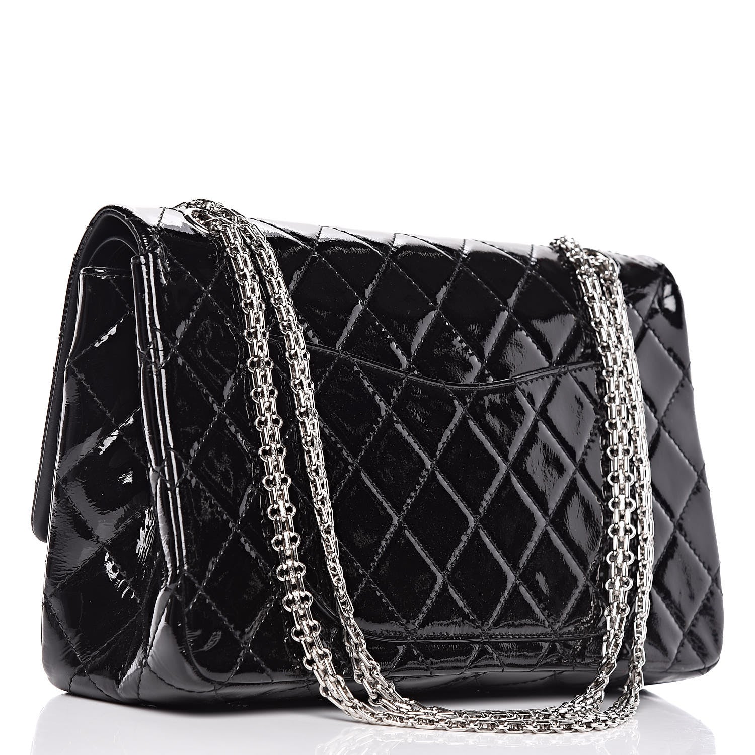 Chanel Distressed Patent Quilted 2.55 Reissue 227 Flap Black 3 of 17