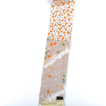 Hermes Silk Dans Un Jardin Anglais Twilly Orange Beige Rose Kaki 5 of 5