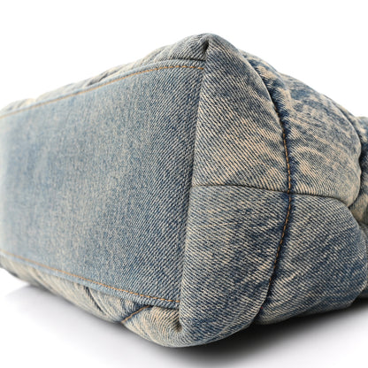 Saint Laurent Denim Quilted Medium Loulou Puffer Monogram Chain Satchel Rodeo Blue 10 of 10