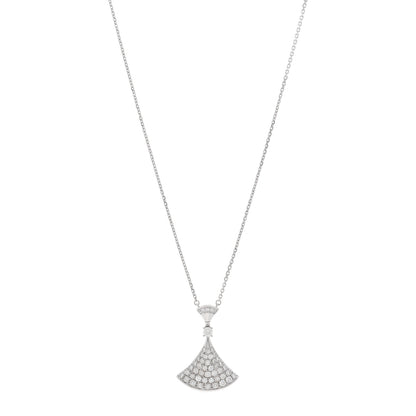 Bulgari 18K White Gold Diamond Large Divas' Dream Pave Necklace 1 of 5