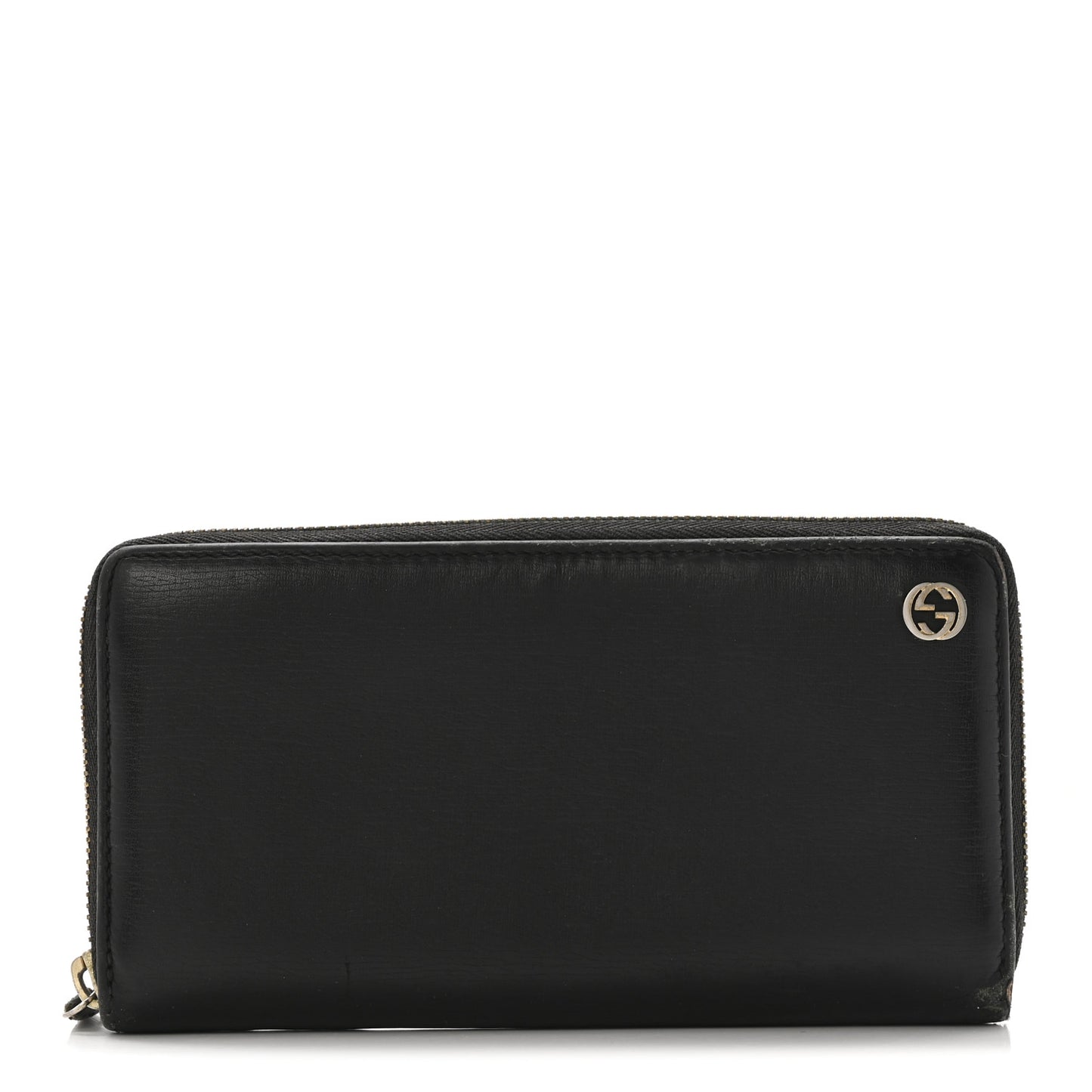 Calfskin GG Zip Around Wallet Black