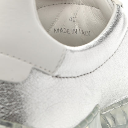 Jimmy Choo Metallic Calfskin Womens Diamond F Low Top Sneaker 40 White Silver 8 of 10