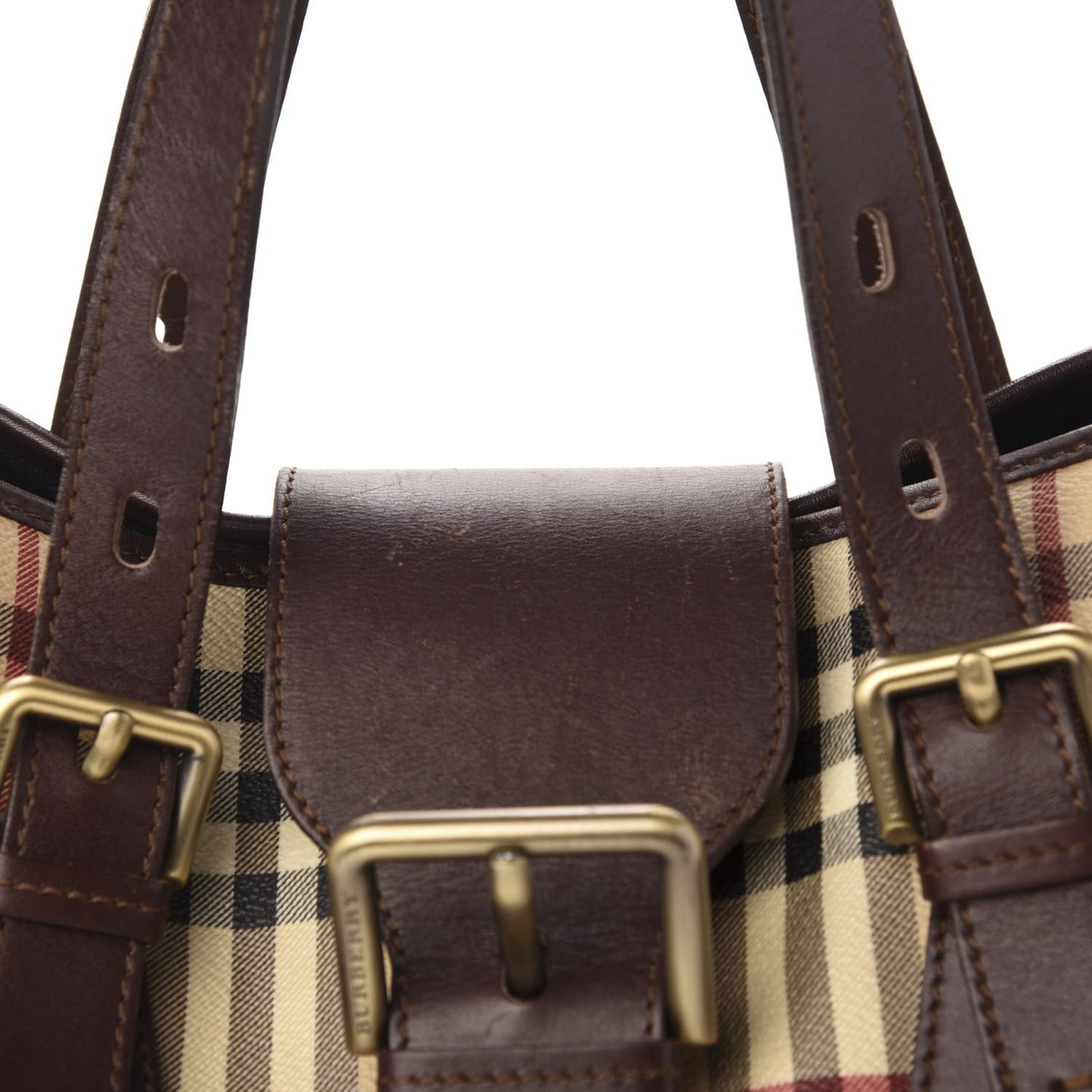 Haymarket Check Buckle Satchel Chocolate