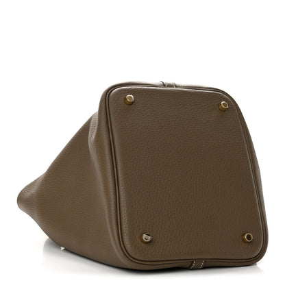 Hermes Taurillon Clemence Picotin Lock 22 MM Etoupe 3 of 9