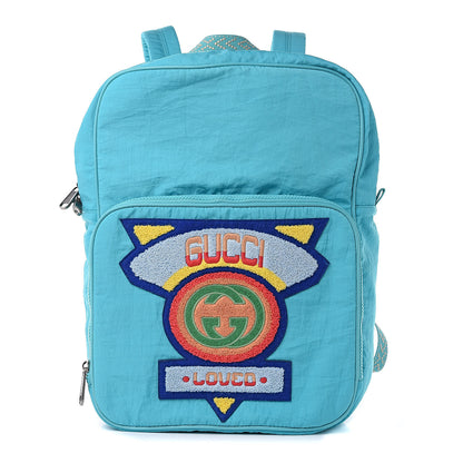 Gucci Nylon Twill 80s Logo Patch Backpack Lago 1 of 11