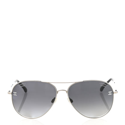 Chanel Aviator CC Sunglasses 4189-T-Q Silver 2 of 8
