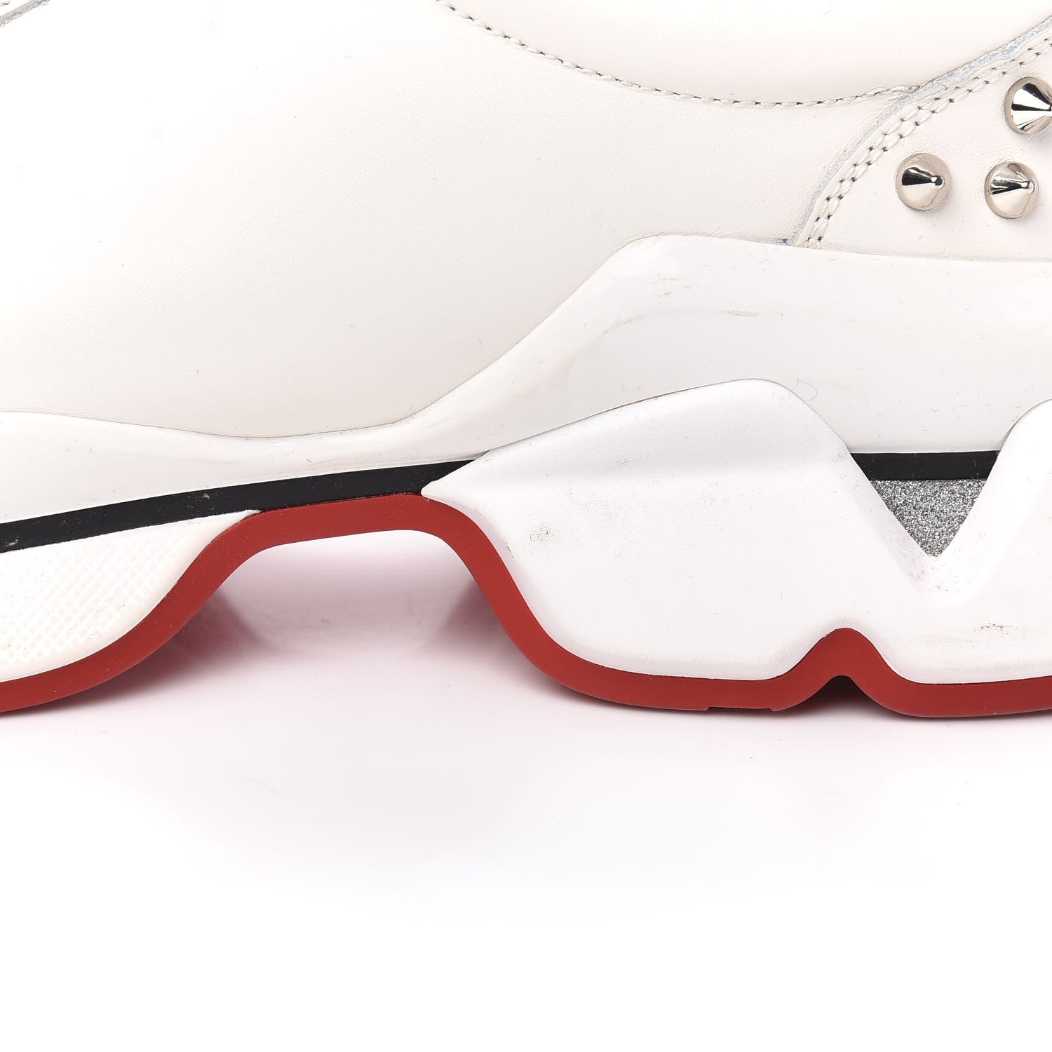 Christian Louboutin Calfskin Spike VRS 2018 Sneakers 37 Snow Silver 9 of 9