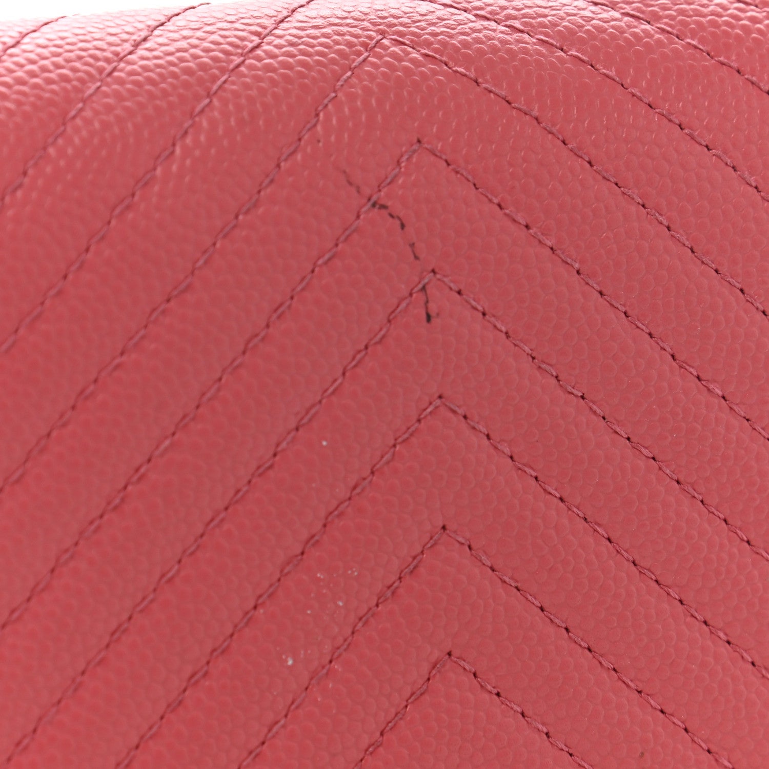Chanel Caviar Chevron Quilted Large Gusset Flap Wallet Pink 9 of 16