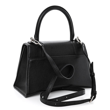 Balenciaga Grained Calfskin Small Hourglass Top Handle Bag Black 3 of 9