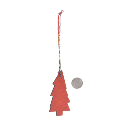 Hermes Togo Epsom Petit H Pine Tree Bag Charm Capucine Bleu Saphir 2 of 3