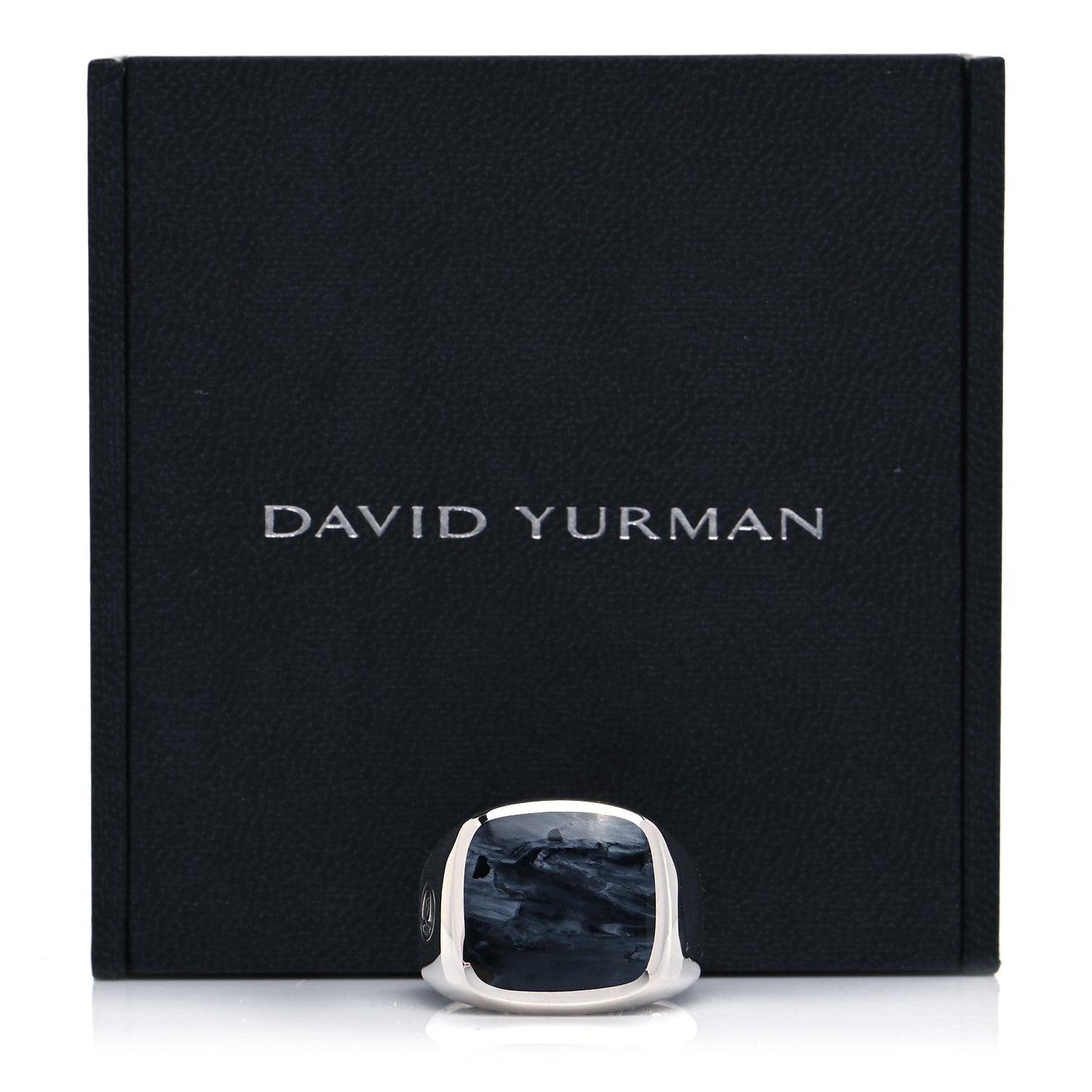 David Yurman Sterling Silver Pietersite Mens Cable Signet Ring 60 9 6 of 6