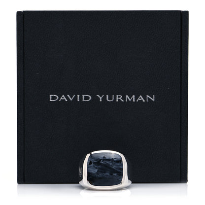 David Yurman Sterling Silver Pietersite Mens Cable Signet Ring 60 9 6 of 6