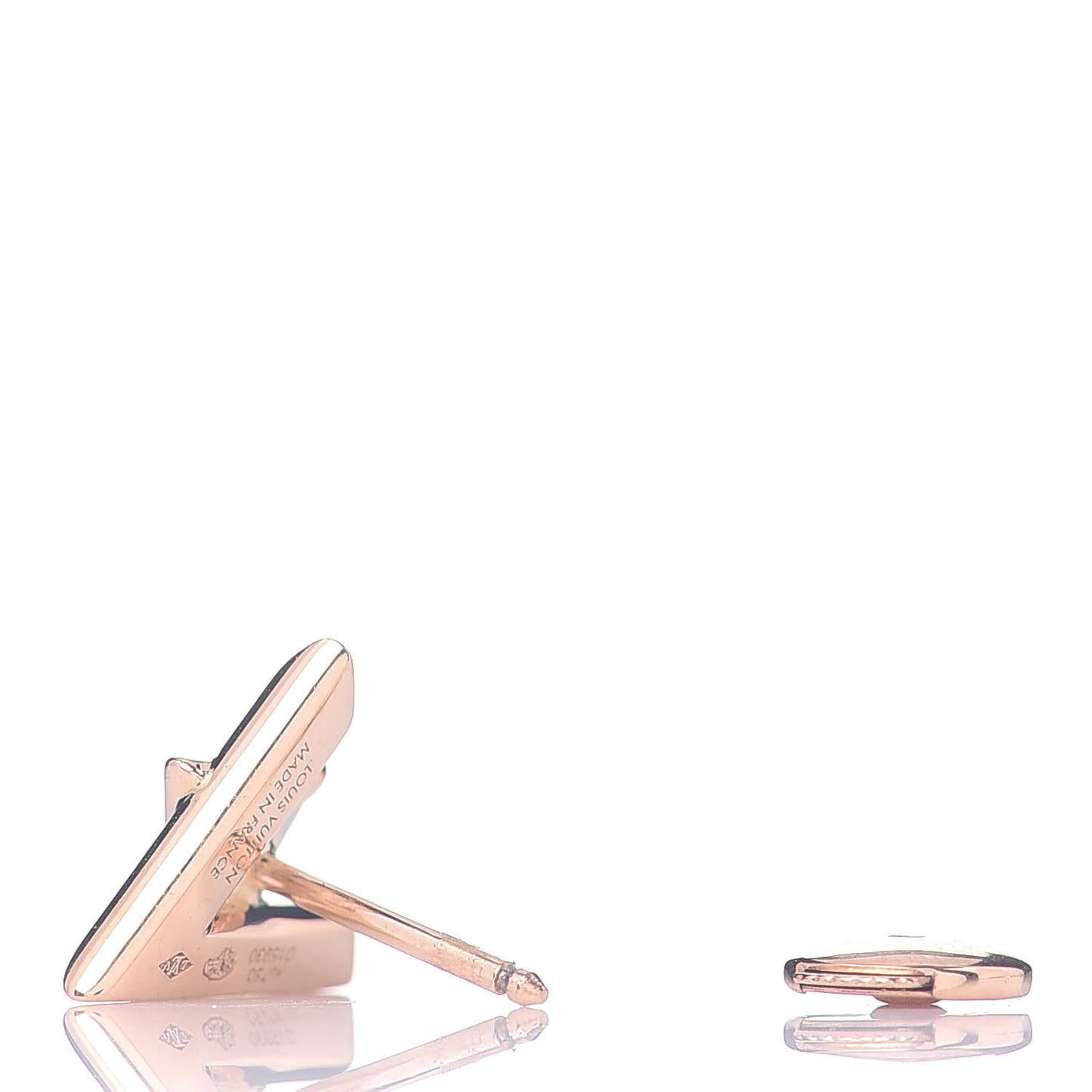 18K Pink Gold Diamond LV Volt Single Stud Earring