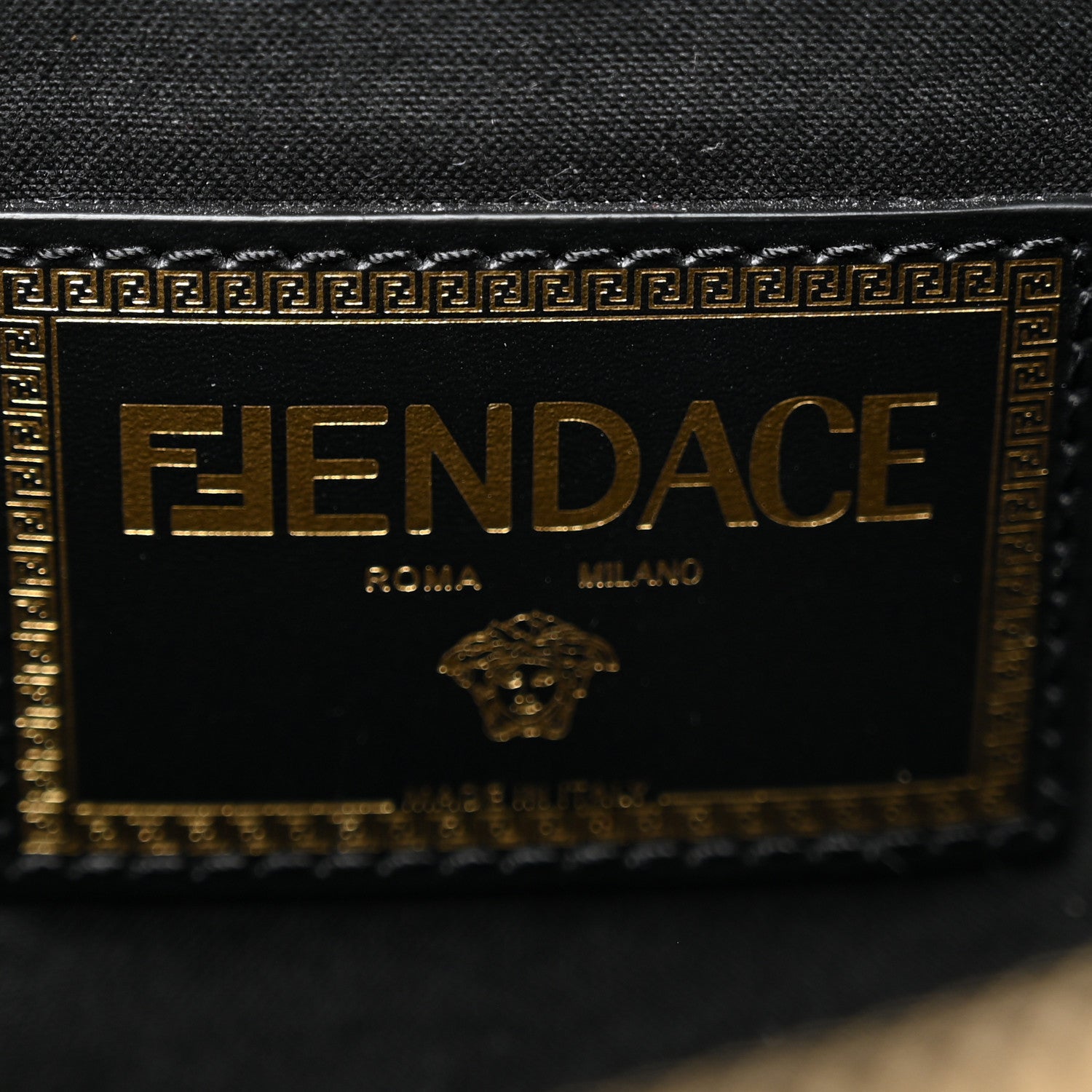 Fendi X VERSACE Vitello Grace Fendace FF Baroque Logo Large Flat