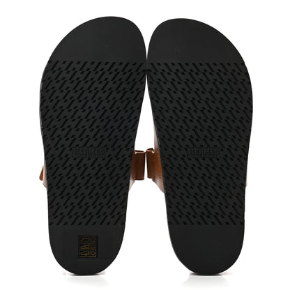 Hermes Calfskin Mens Chypre Sandals 42 Gold 5 of 8