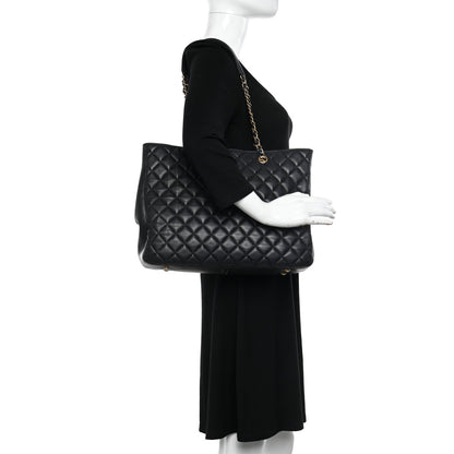 Chanel Calfskin Quilted Large Classic Shopping Tote Black 2 of 13