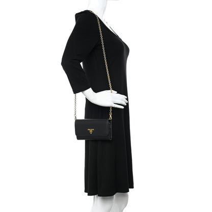 Prada Saffiano Wallet on Chain Black 2 of 10