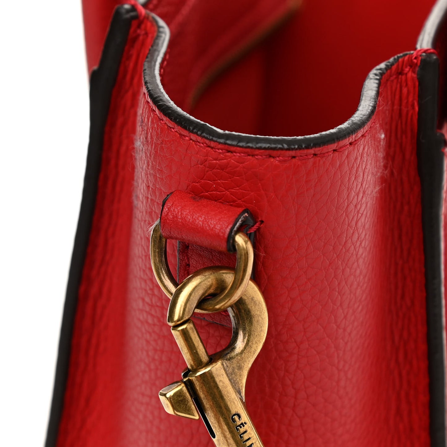 Drummed Calfskin Nano Luggage Coquelicot