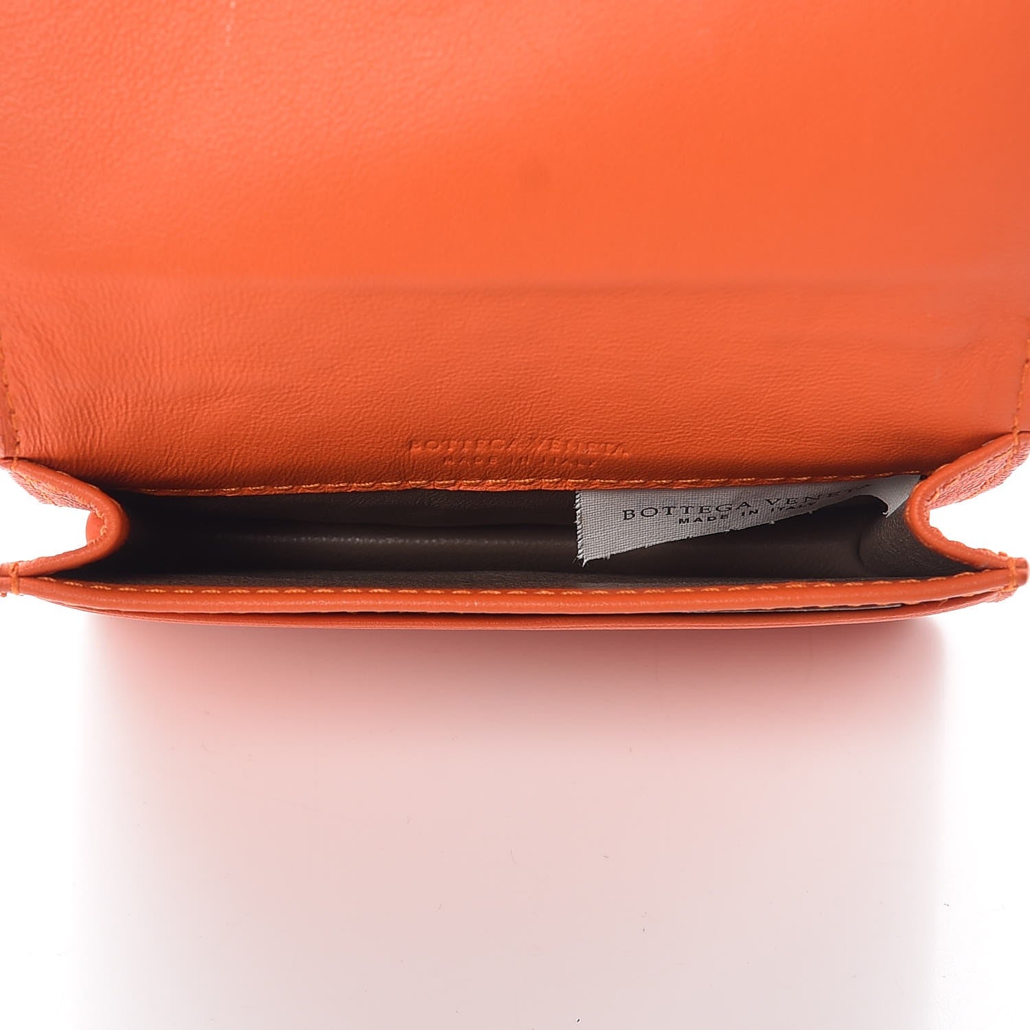 Bottega Veneta Nappa Intrecciato Card Holder Tangerine 5 of 12