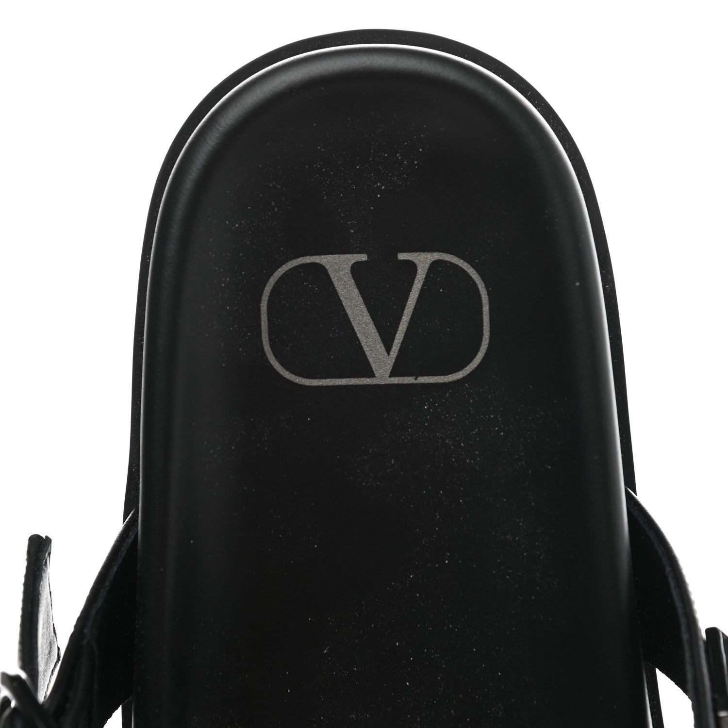 Valentino Garavani Calfskin Roman Stud Slide Sandals 36.5 Black 7 of 8