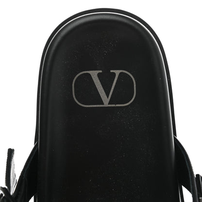 Valentino Garavani Calfskin Roman Stud Slide Sandals 36.5 Black 7 of 8