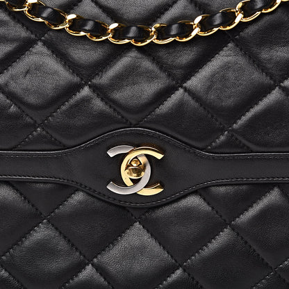 Chanel Lambskin Quilted Medium Double Flap Black 10 of 17
