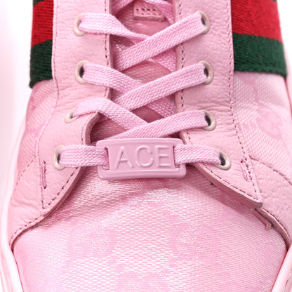 Gucci Crystal Monogram Textured Dollar Calfskin Web Womens New Ace Sneakers 41.5 Sugar Pink 10 of 11