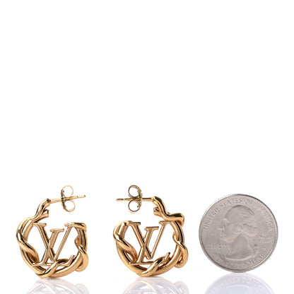 Louis Vuitton Garden Louise Hoop Earrings Gold 2 of 5