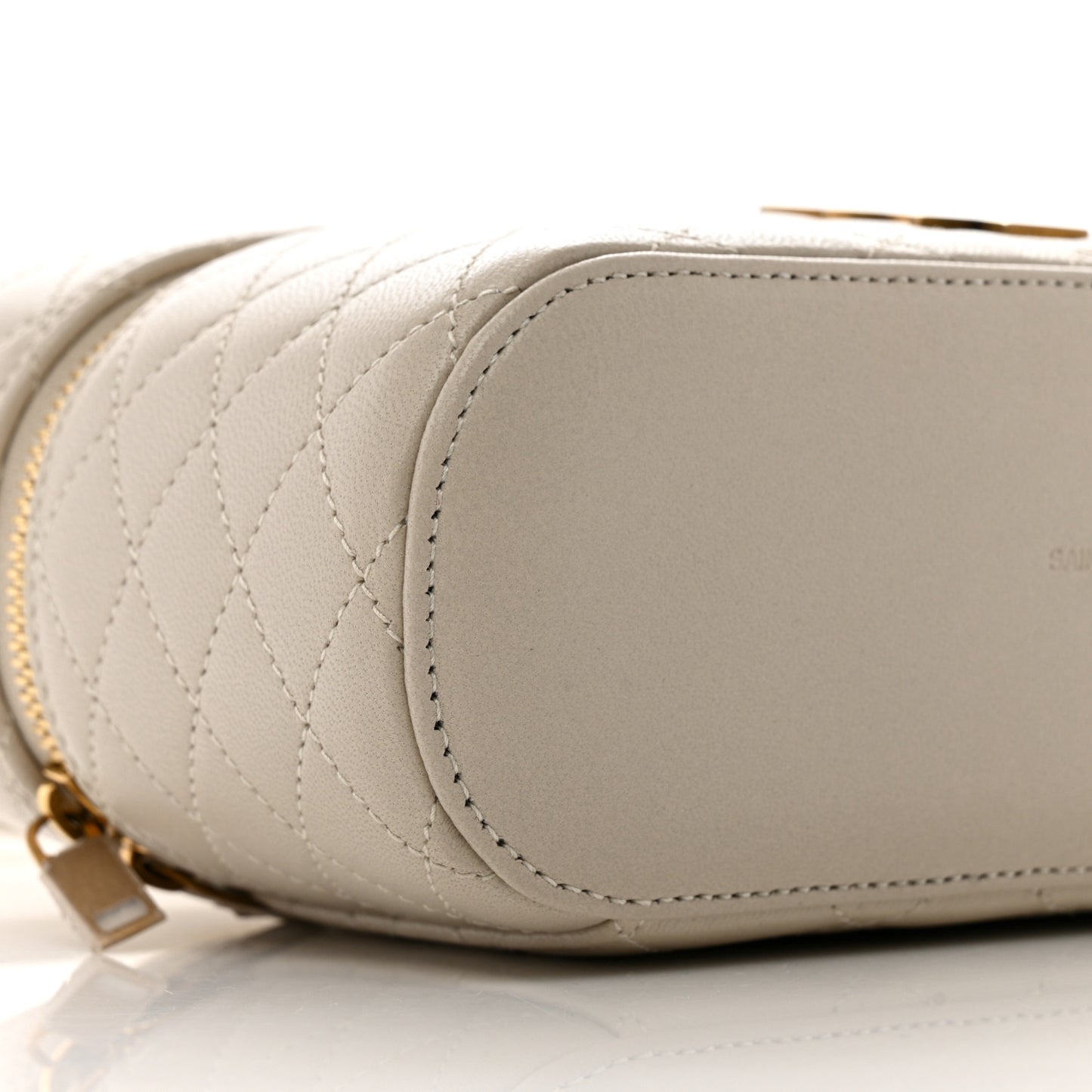 Lambskin Quilted Mini Gaby Vanity Case Crema Soft